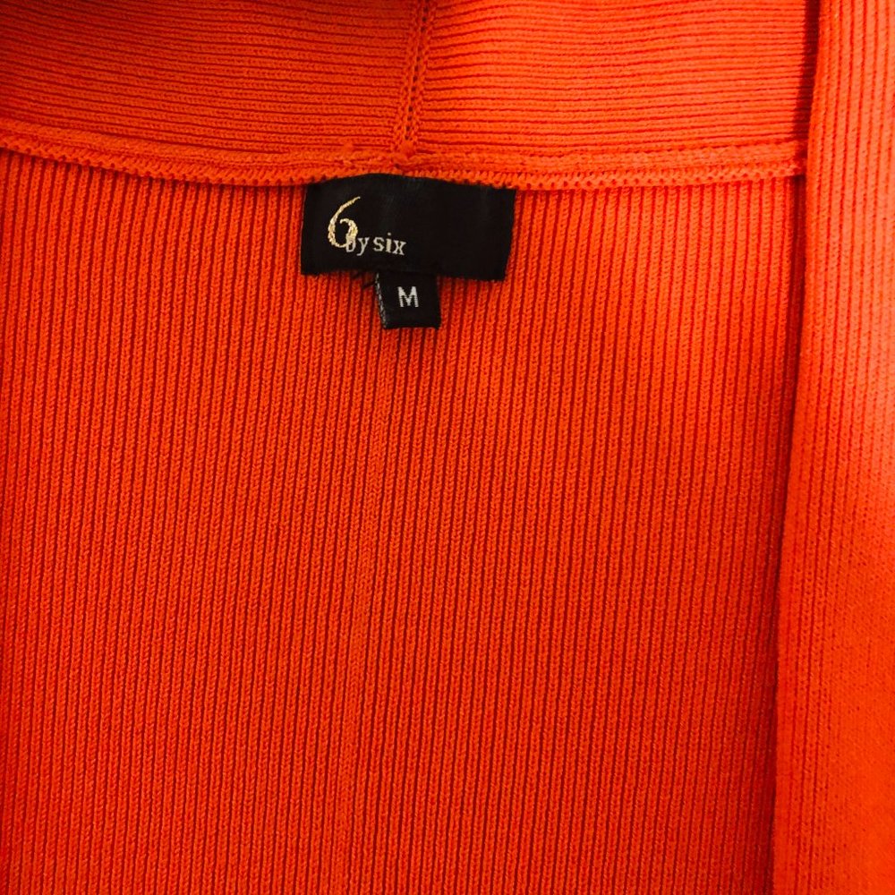 Draped Front Orange Cardigan trendy style Size M - Picture 6 of 6